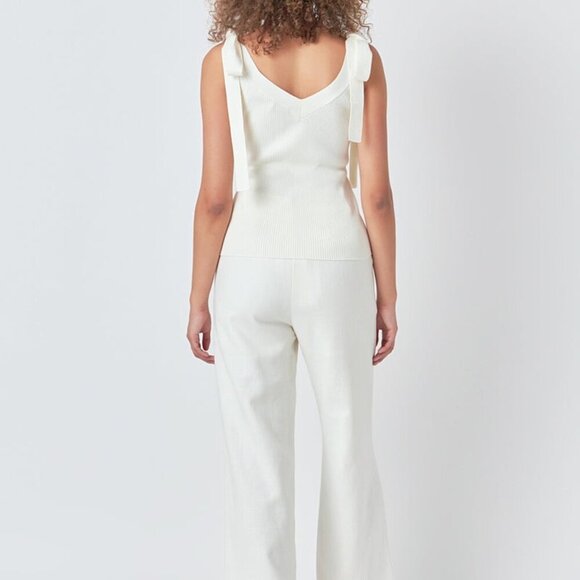 NEW ENDLESS ROSE - Knit V Neck Tank Top White Size XS - Picture 4 of 5